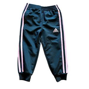 Adidas Black/Pink Side Stripe Joggers Size 2 Toddler 2T